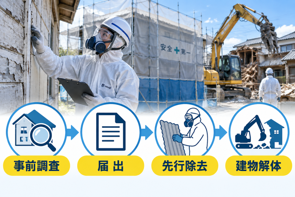 アスベスト含有建物の解体ガイド｜事前調査・届出・費用・工事の流れ