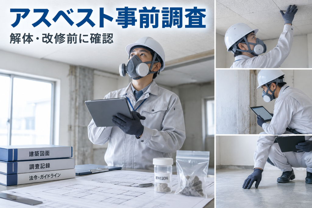 アスベスト事前調査とは？対象工事・資格・報告義務・費用を解説