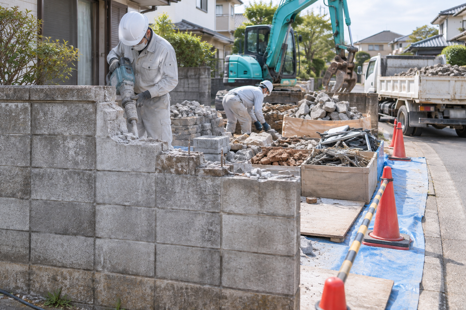 ブロック塀の解体・撤去費用はいくら？相場・内訳・補助金を解説