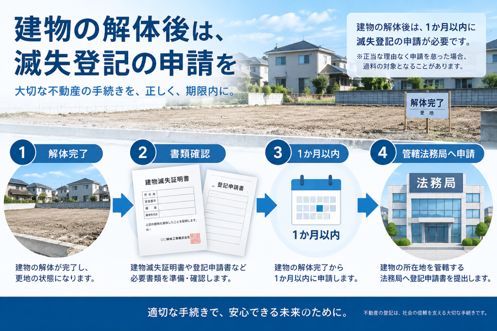 建物滅失登記とは？期限・必要書類・費用・申請方法を解説