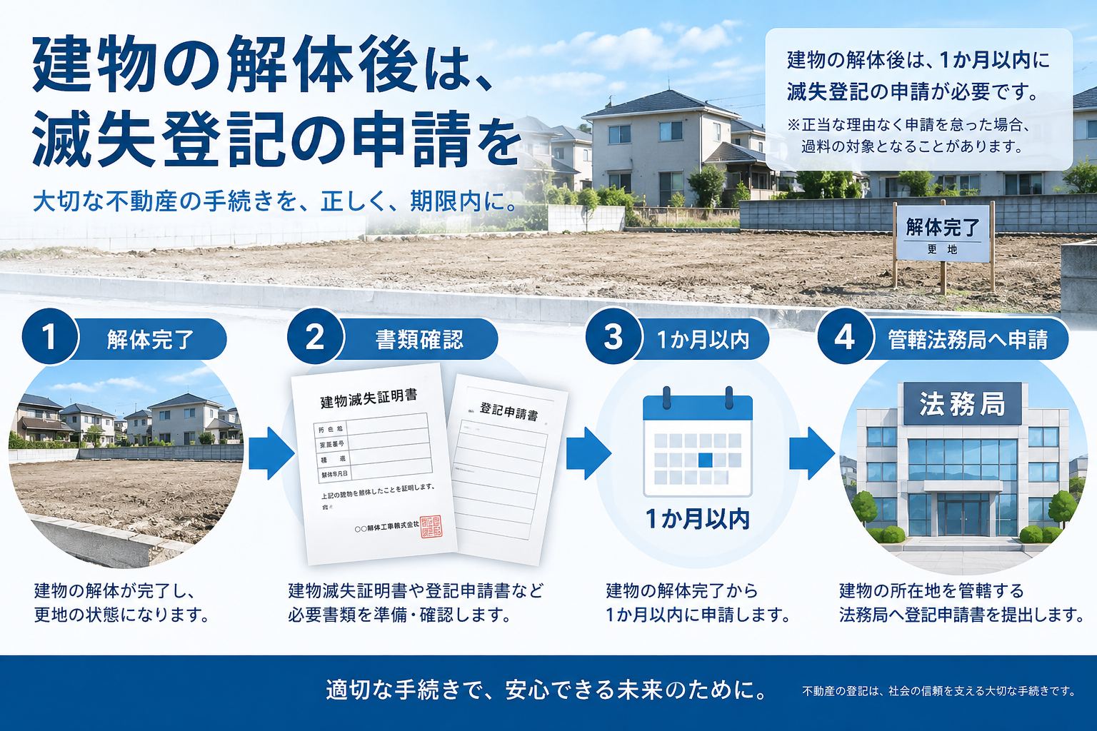 建物滅失登記とは？期限・必要書類・費用・申請方法を解説