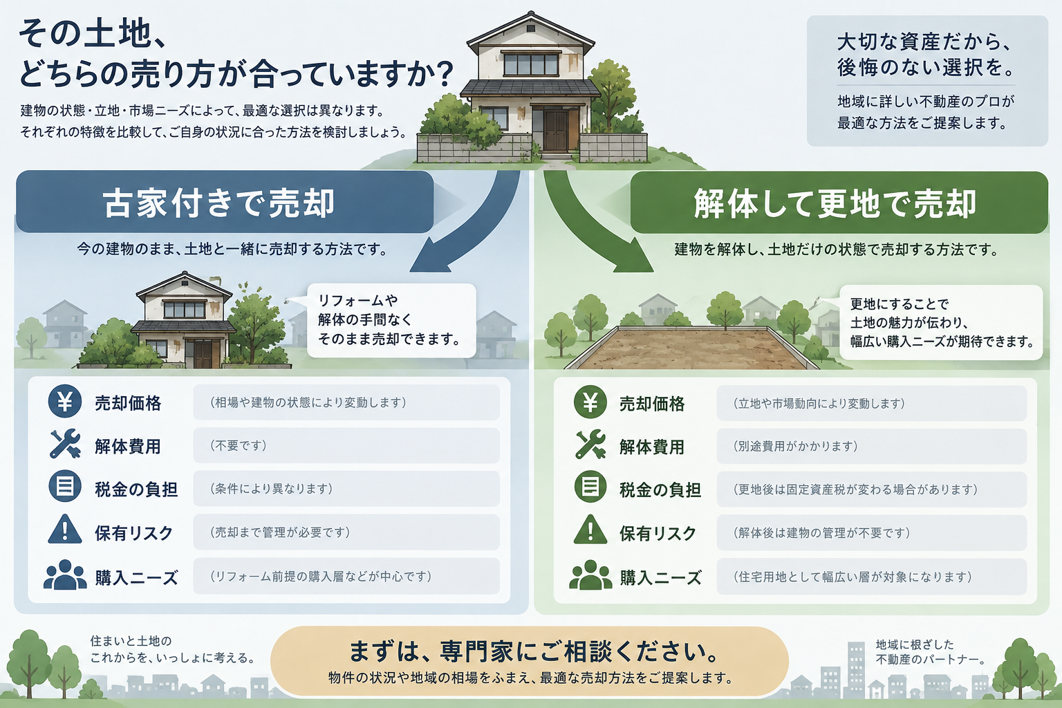 古家付き土地は解体して売るべき？費用・税金・契約の注意点