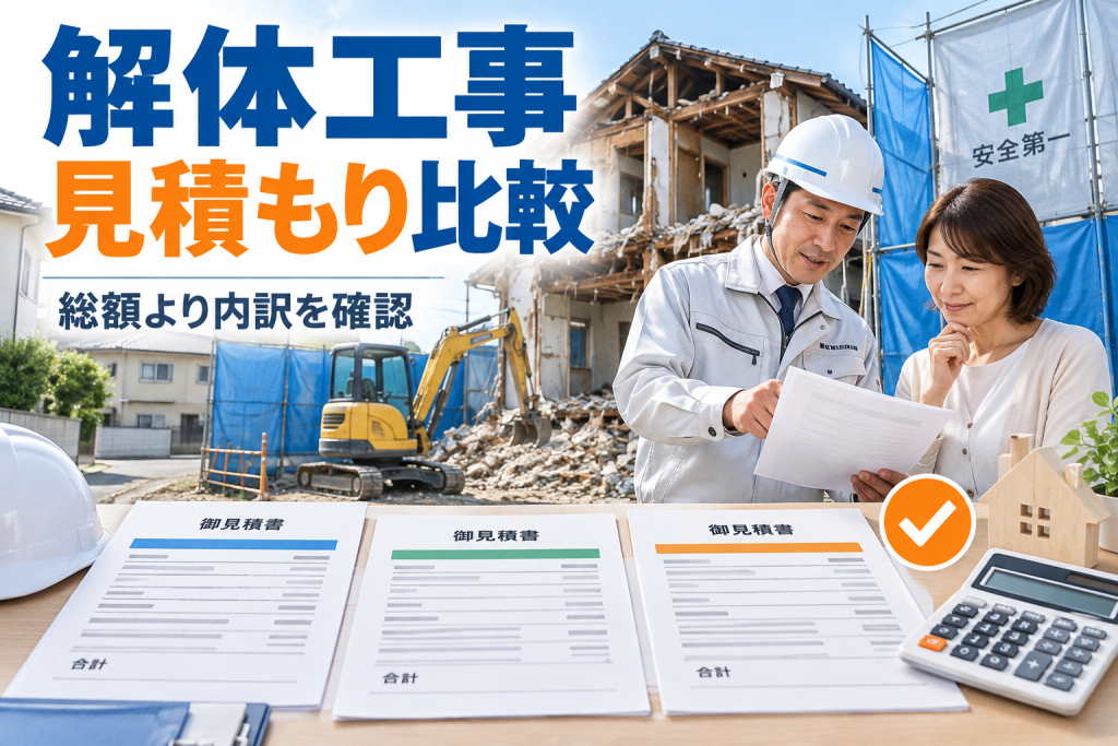 解体工事の見積もり完全ガイド｜内訳・比較方法・追加費用