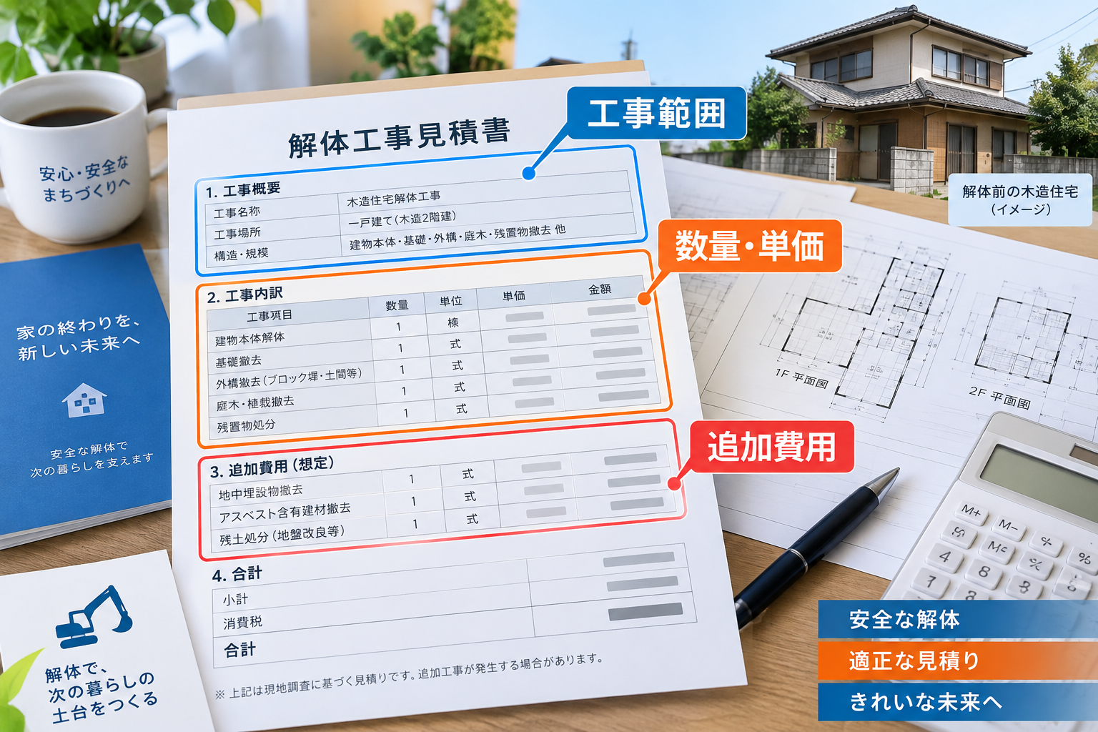 解体工事の見積書の見方｜内訳・追加費用の確認ポイント