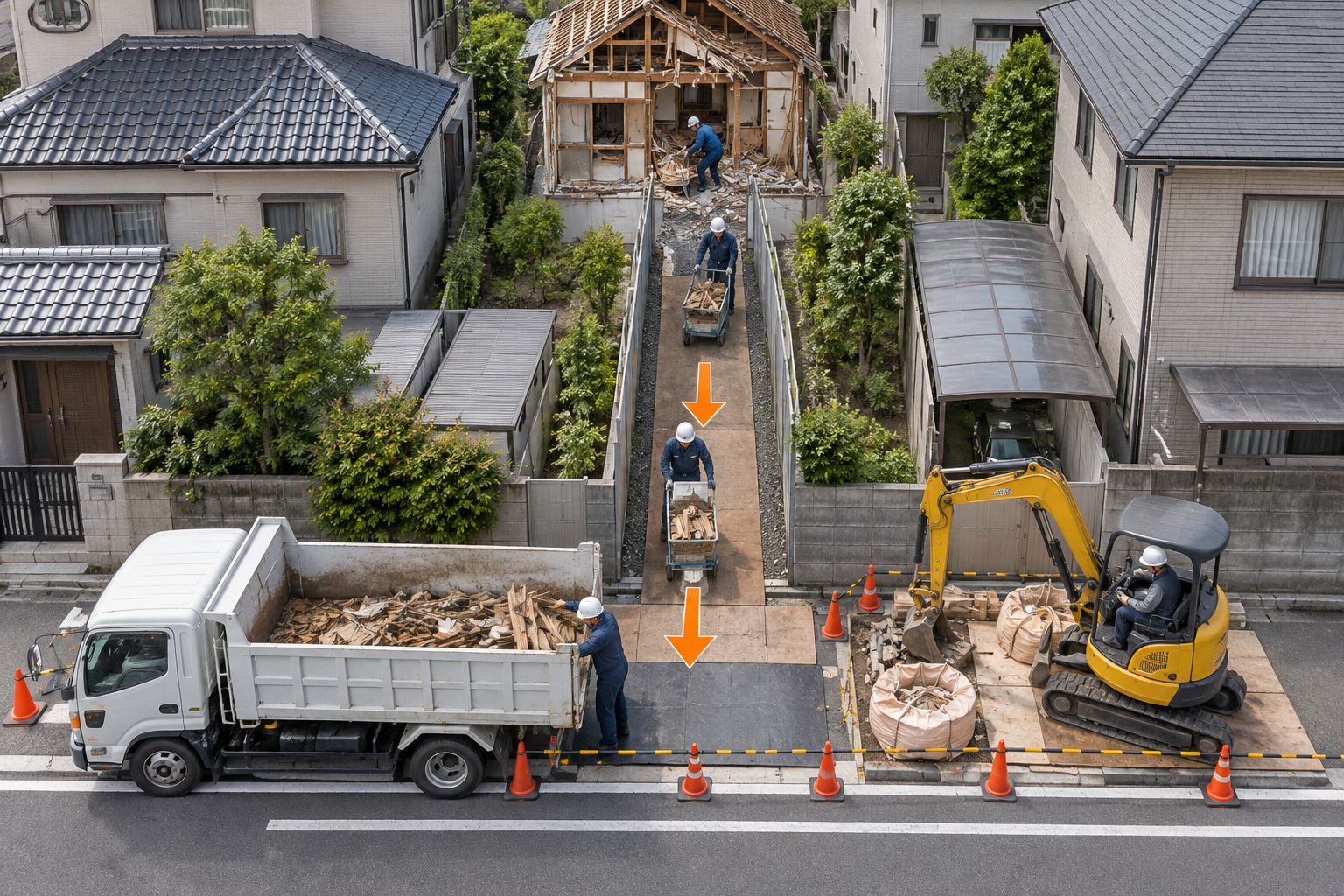 重機が入らない家の解体｜手壊しの費用・工期・注意点